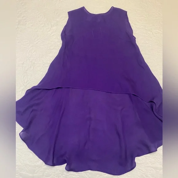 Oscar de la Renta Silk Hi Low Tunic Blouse - Picture 8 of 12